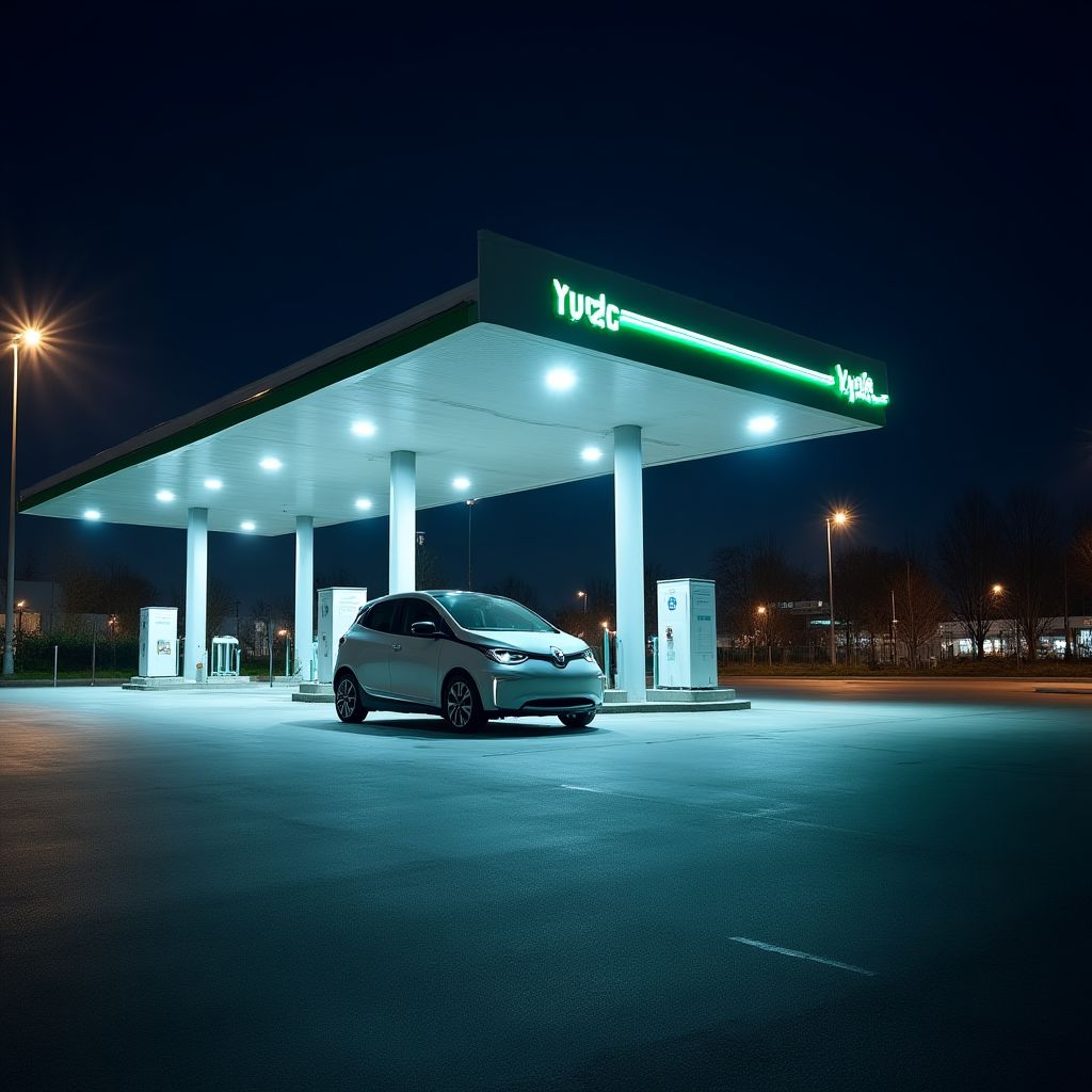 Electrolinera YPF con auto eléctrico