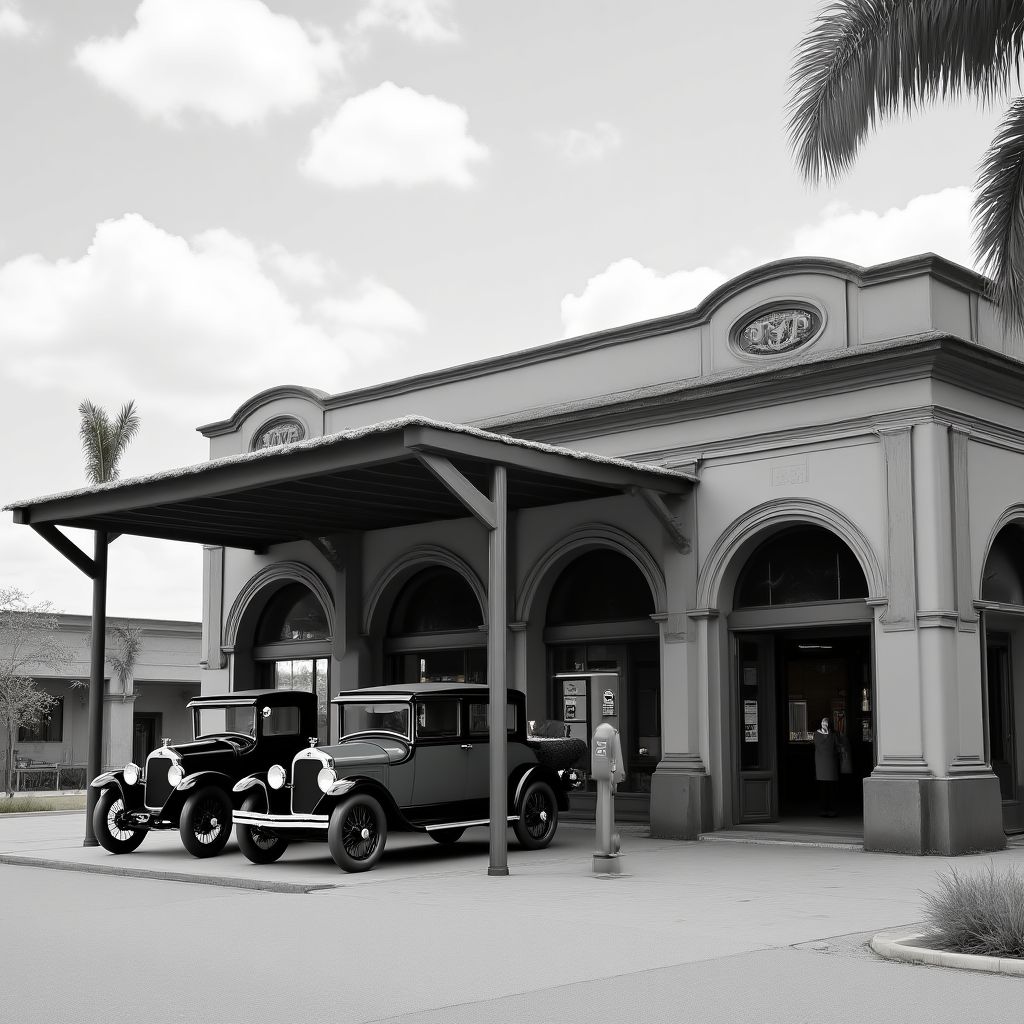 Estación histórica de YPF en Buenos Aires década 1920