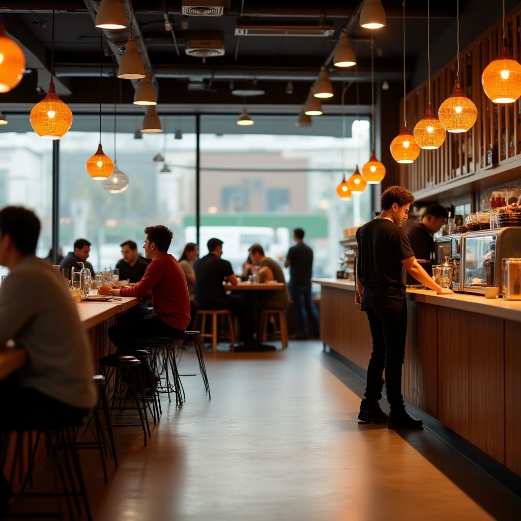 Cafetería YPF Full con clientes